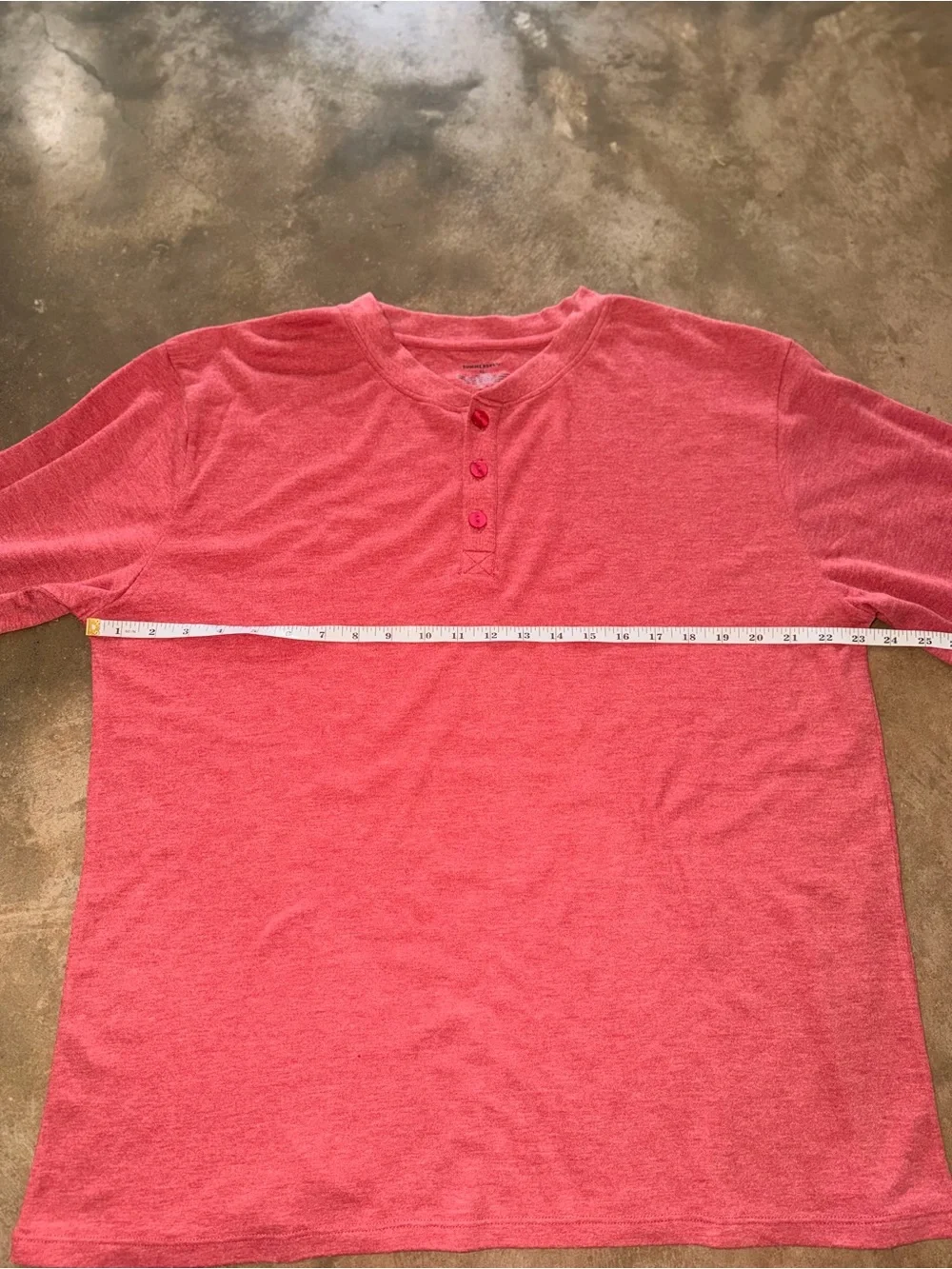 Summersalt Men’s XL Henley Long Sleeve Shirt Soft Heathered Red Casual Lounge